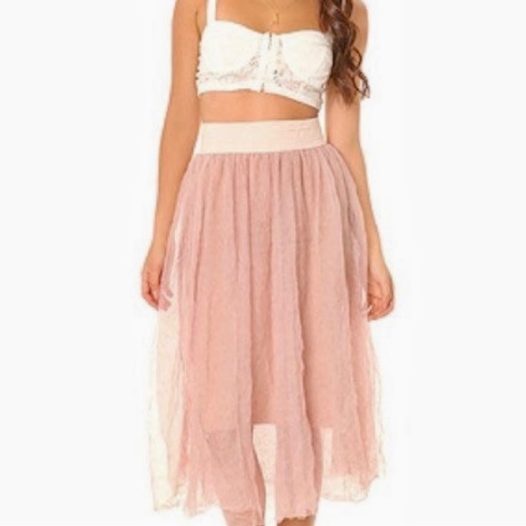 Free People Dresses & Skirts - NWOT Free People Intimately Dusty Rose Skirt Size Small